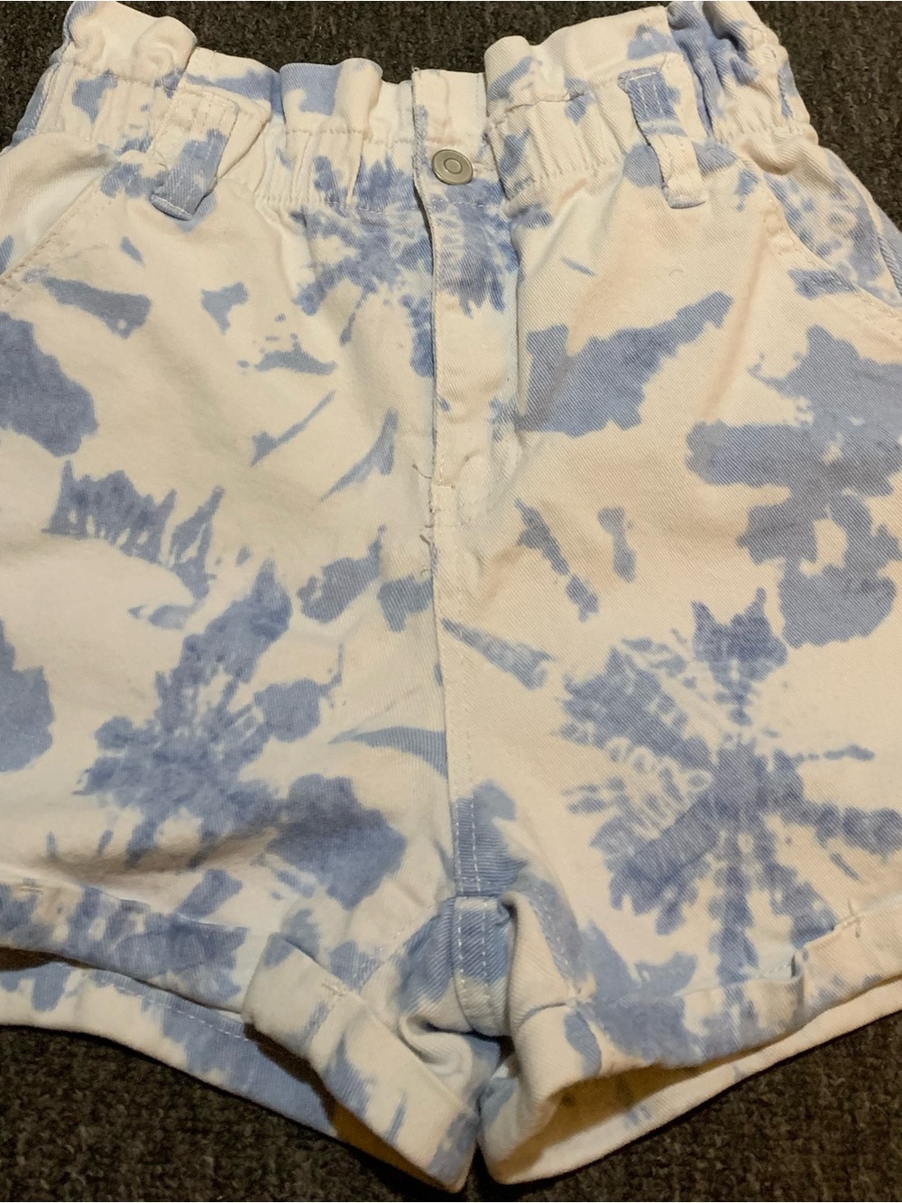 Juniors No Boundaries Brand High-Waisted Denim Shorts Sz.(3-5) Blue/White